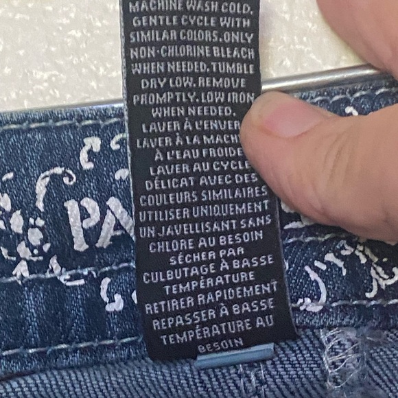 Paisley Sky Jean Mid Wash Blue Low Rise Boot Cut 5 Pocket W12 Embroidery Studded - Picture 5 of 16